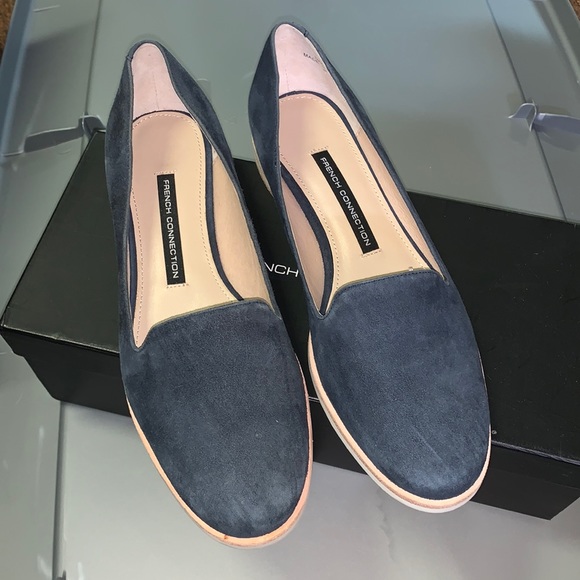 French Connection Navy Suede Damini Loafer Sz 36 - Picture 2 of 5